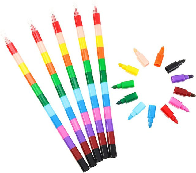 12-Farben-Bausteinstift, Bunt / Mehrfarbig, Set / Bundle - Bild 1