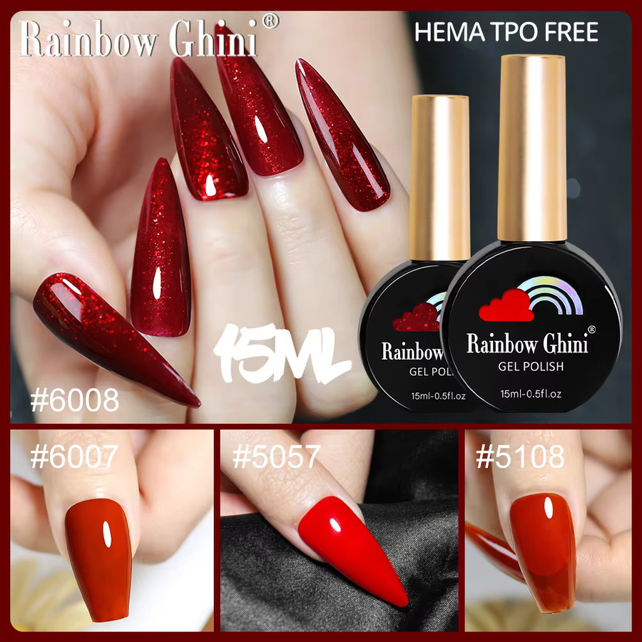 Rainbow Ghini Nagellack, Rot, Glänzend, 15 ml - Bild 5