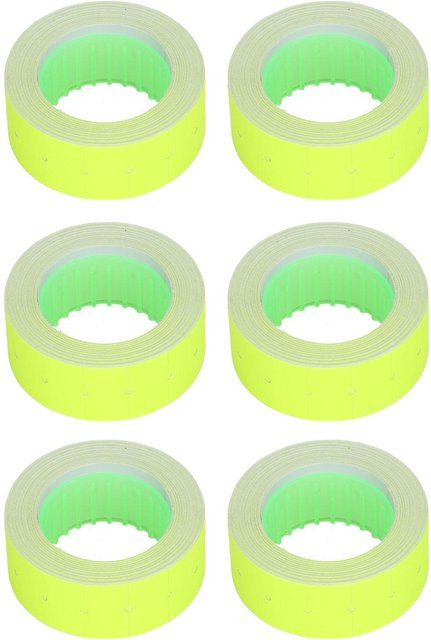 3 Rollen Preisschilder PJWWADQ aus Papier in Rot und Gelb, 15000 Stück, Einzelreihe, Maße: 21 x 12 mm, passend für M5500 und MX5500 - Bild 1
