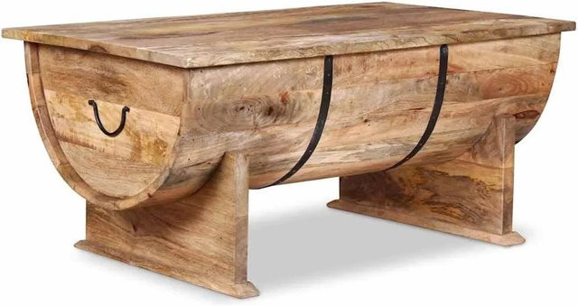 vidaXL Couchtisch aus Massivholz Mango in Braun, B/T/H: 88 x 50 x 40 cm - Bild 1