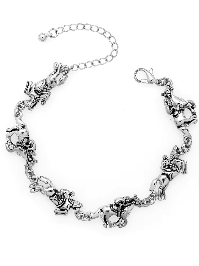 RechicGu Armband, Rodeo Jockey Race Horse Charms, Silber, Unisex - Bild 4