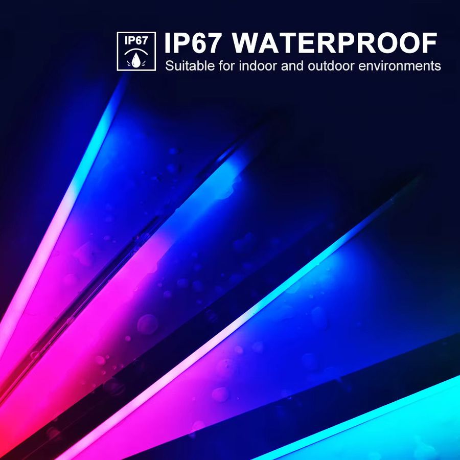 FUNZENXIN LED Neon Diffusorröhre in Schwarz, IP67 wasserdichte Silikonhülle für adressierbare RGB-Lichtleisten zur Heimdekoration im Freien - Bild 2