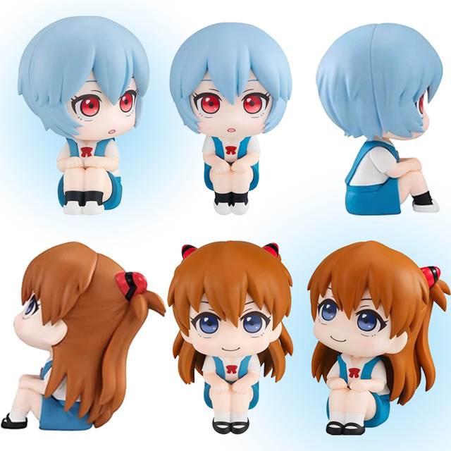 Bandai Anime-Figur Genesis Evangelion Modell Ayanami Rei und Asuka Figura de Cabeza Grande - Bild 1