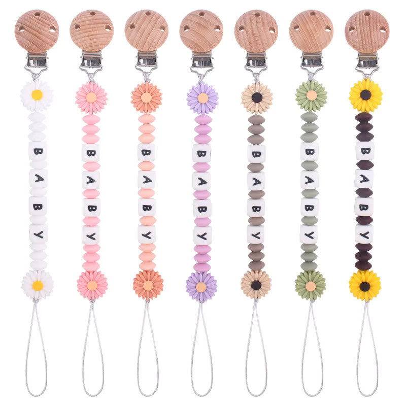 Daisy Blume Schnullerclip Kette für Neugeborene und Säuglinge in Multicolour - Bild 2