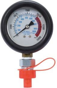 KS Tools Manometer aus Stahl in Schwarz, Durchmesser: 12 cm - Bild 1