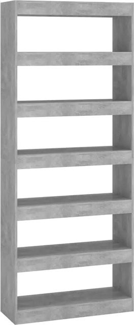 vidaXL Bücherregal und Raumteiler in Betongrau aus Holzwerkstoff, B/T/H: 80 x 30 x 198 cm - Bild 1