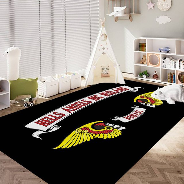 YglEleven Fußmatte Angels Nordischer Stil in Schwarz, B/L: 80 x 160 cm - Bild 1