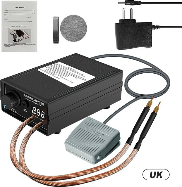 TKKEACE Handgehaltener Punktschweißer 8000W in Schwarz, Tragbare Hochleistungs-Batterieschweißmaschine mit einstellbarer Leistung für 18650 Batteriepacks und Metallschweißen - Bild 1