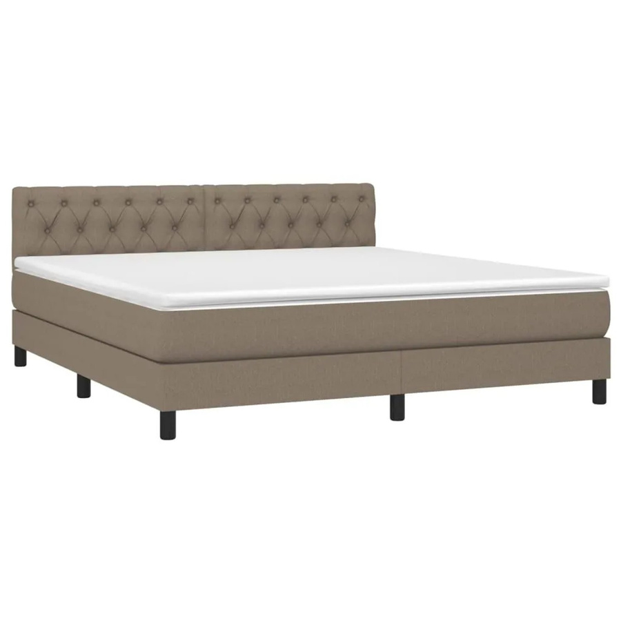 vidaXL Boxspringbett mit Matratze und LED in Taupe, Hybrid-Bett mit USB-Ladeport und Unterbettbeleuchtung, B/T/H: 160 x 200 x 78 cm - Bild 2