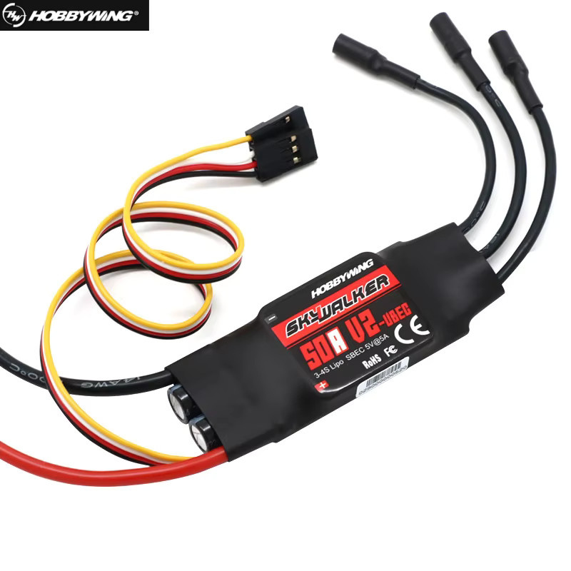 Hobbywing Skywalker V2 Brushless ESC Regler mit BEC/UBEC für RC Quadcopter und Hubschrauber, Schwarz - Bild 2