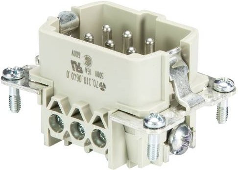 Wieland Electric Steckereinsatz 70.312.0640.0, 6-polig, Weiß, 10 Stück - Bild 1