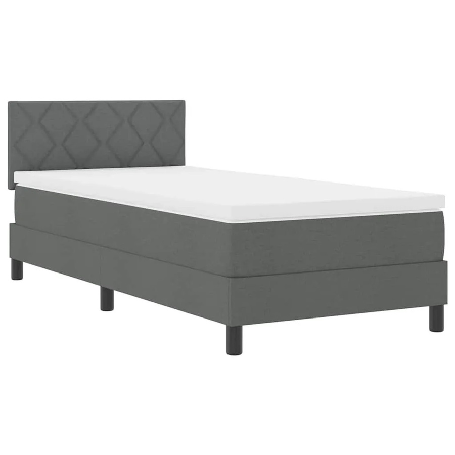 vidaXL Boxspringbett mit Matratze und Taschenfederkern in Grau, B/T/H: 100 x 200 x 103 cm - Bild 2