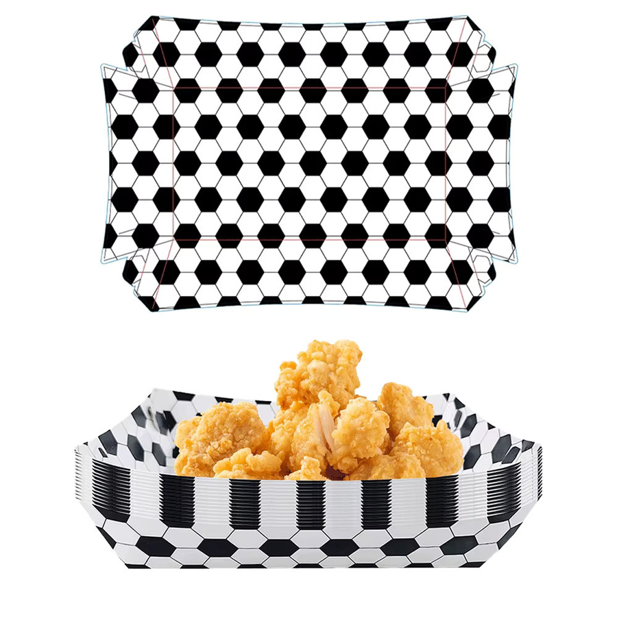 EsenTroye Fußball Party Dekoration Set mit Happy Birthday Banner, Tischgeschirr, Popcorn-Box und Geschenktüten aus Papier für Kinder - Bild 4
