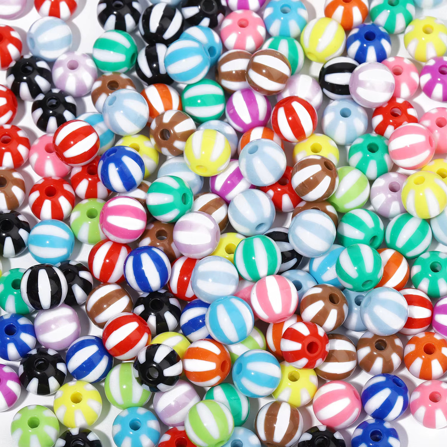 TANANTA Perlen Acryl, Streifen Süßigkeiten Farben, Bunt, Unisex - Bild 4