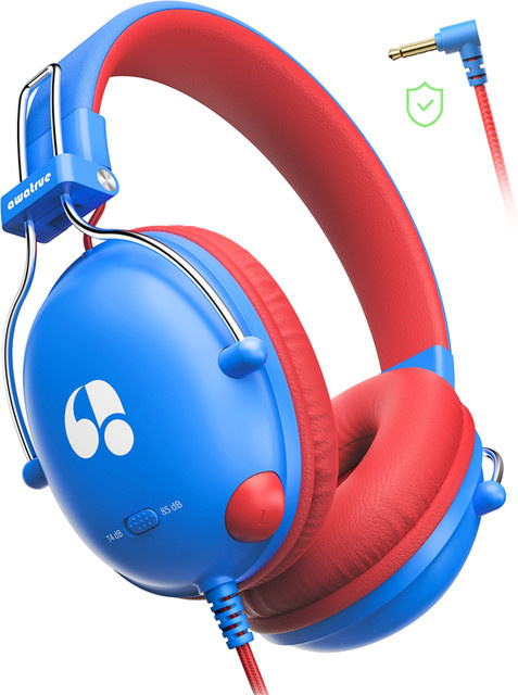 Awatrue Kinderkopfhörer On-Ear mit sicherer Lautstärkebegrenzung 74/85dB Stereo Kabelgebundene Kopfhörer mit 3,5mm Klinke für Tablet und iPad - Bild 1