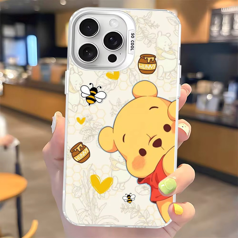 Winnies The Poohs Bär Handyhülle für iPhone 17 16 15 14 13 12 11 Pro Max Plus in Silber Shell - Bild 3