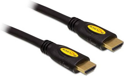 Delock HDMI Anschlusskabel Schwarz 0,5 m mit vergoldeten Steckkontakten und 4K UHD Unterstützung - Bild 1