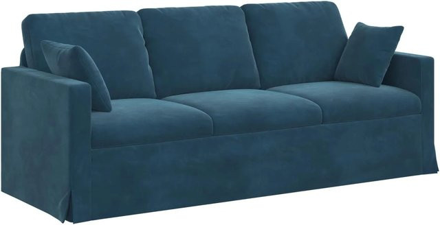 vidaXL Sofa Blau aus Samt mit Metallrahmen B/T/H: 198 x 78 x 80 cm - Bild 1