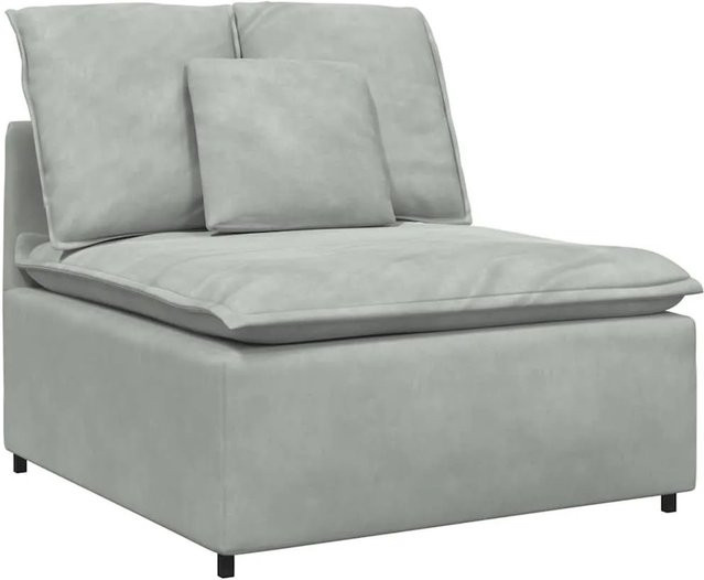 vidaXL Modulares Sofa Mittelmodul mit Kissen in Hellgrau, Breite: 100 cm - Bild 1