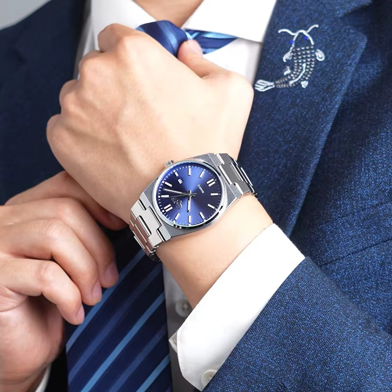LIGE Armbanduhr Quarz, Edelstahl, Blau, Herren - Bild 2