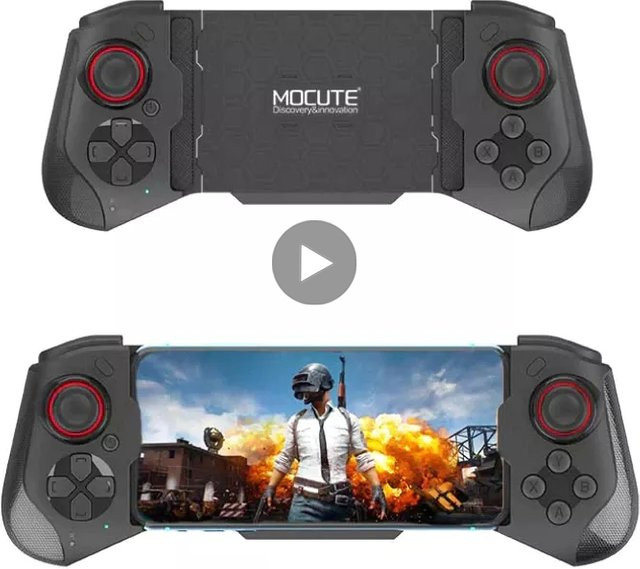 AyeBeau Bluetooth Gamepad für iPhone und Android Smartphone, Gaming Controller mit Joystick und Trigger in Schwarz - Bild 1