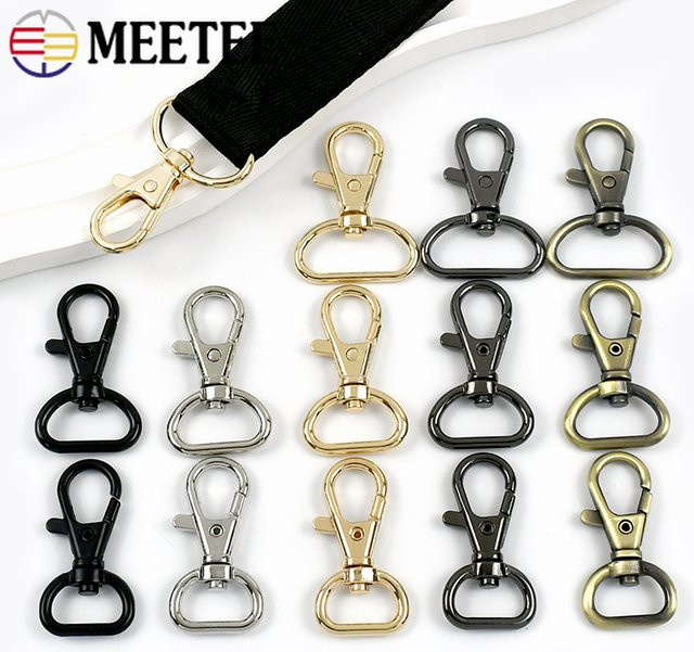 Meetee Metall Drehkarabiner Karabinerhaken in Gold, 10-25mm für Haustierhalsbänder und Taschenriemen - Bild 1