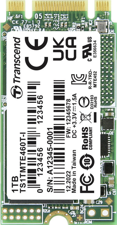 Transcend MTE460T-I M.2 NVMe SSD 1 TB PCI Express 3.1 3D NAND (TS1TMTE460T-I) - Bild 1