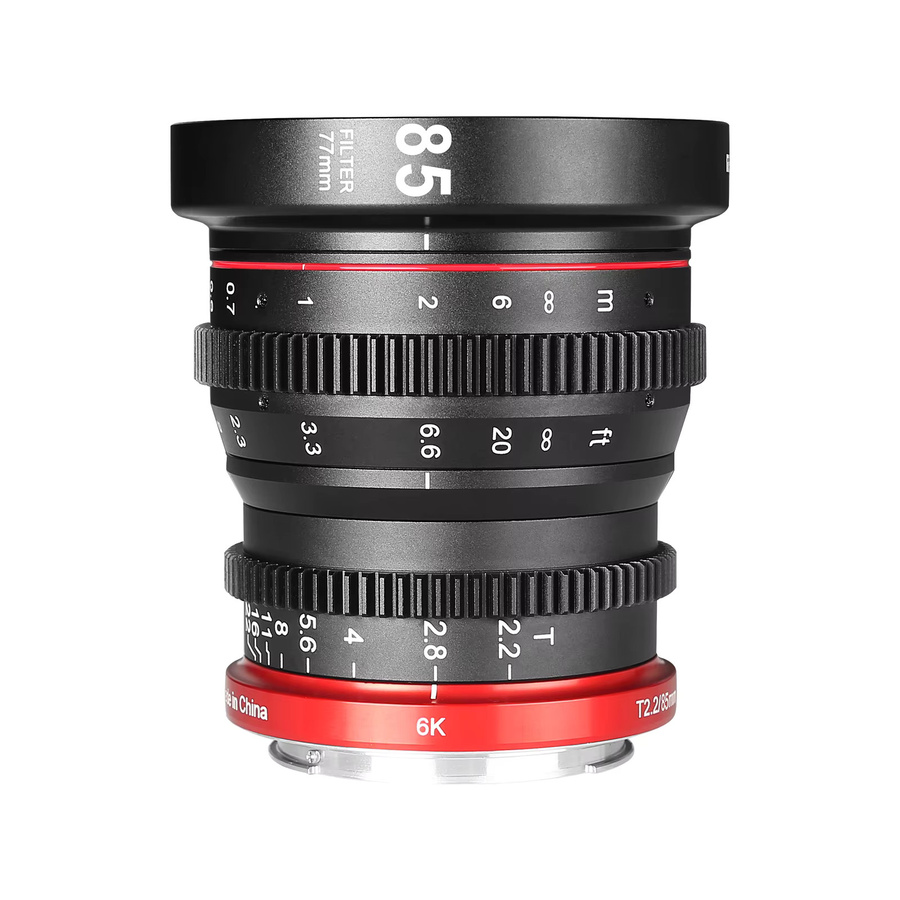 Meike MF Prime Cine-Objektiv mit T2.2 Blendenöffnung in Schwarz für Olympus Panasonic M43 Canon RF Fuji X und Sony E Kameras - Bild 2