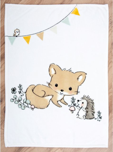 Baby Best Babydecke Waldfreunde von Herding in Weiß, B/B/H: 75 x 100 cm - Bild 1