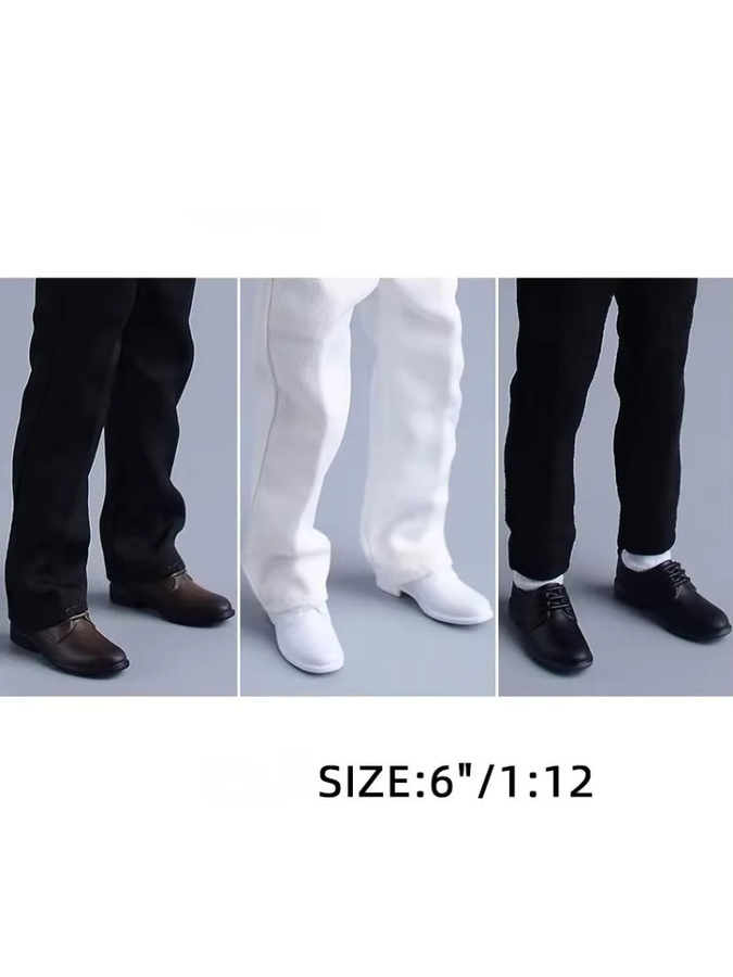 JIAOU DOLL Männliche Formelle Kleidung Business Pu-leder Schuhe, Zubehör, 1/12 Skala - Bild 4