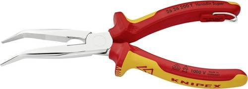 Knipex Flachrundzange 40 Grad gebogen aus Chrom-Vanadium-Stahl in Rot, Länge: 200 mm - Bild 1