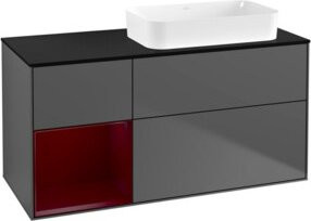 V&B Waschtischunterschrank Finion mit Wandbeleuchtung, Farbe Anthrazit matt, B/T: 120 x 60 cm - Bild 1
