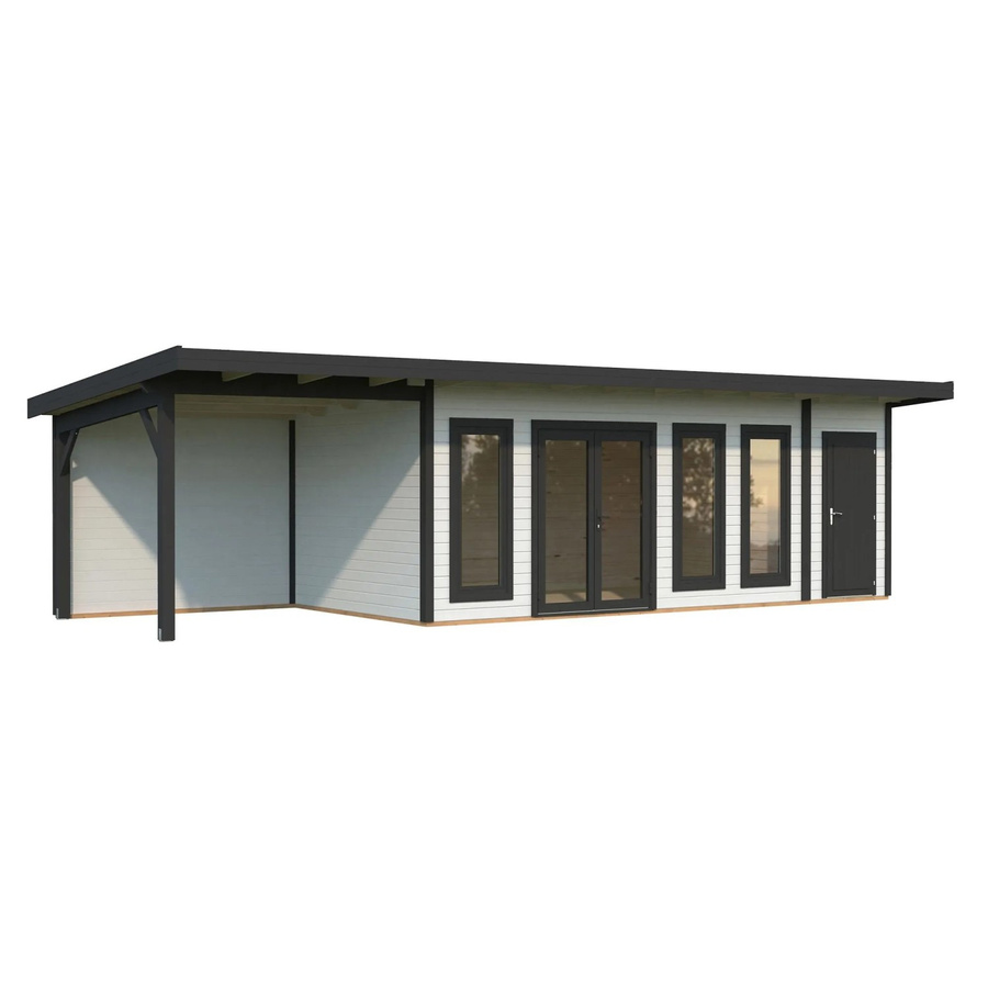 Palmako Holz-Gartenhaus Aurelia mit Pultdach in Weiß - Bild 2
