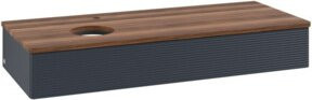 V&B Waschtischunterschrank Antao mit Frontstruktur und Beleuchtung, Farbe: Blau, B/T/H: 120 x 50 x 19 cm - Bild 1