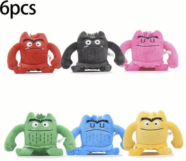 6-teiliges Set Süße Sechsfarbige Monster Plüschtiere, Bunt, ab 3 Jahren - Bild 1