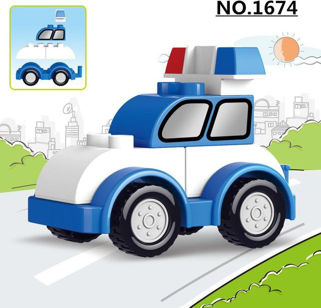Yiran toy Bausteine Auto Gabelstapler Kran Bagger, Fahrzeuge, ab 6 Jahren - Bild 1