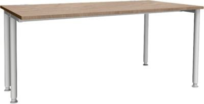 Schäfer Shop Genius Schreibtisch MODENA FLEX, höhenverstellbar, Eiche/weißaluminium, Breite: 160 cm - Bild 1