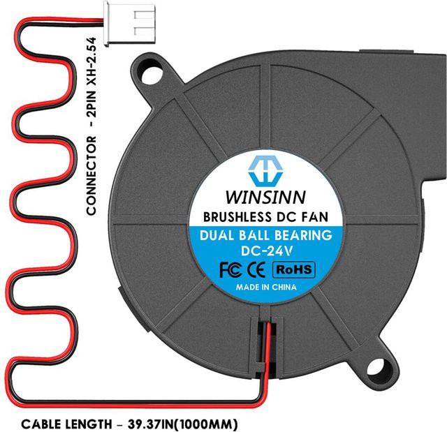 WINSINN 5015 Mikro-Gebläse Lüfter Schwarz B/T/H: 50 x 50 x 15 mm - Bild 1