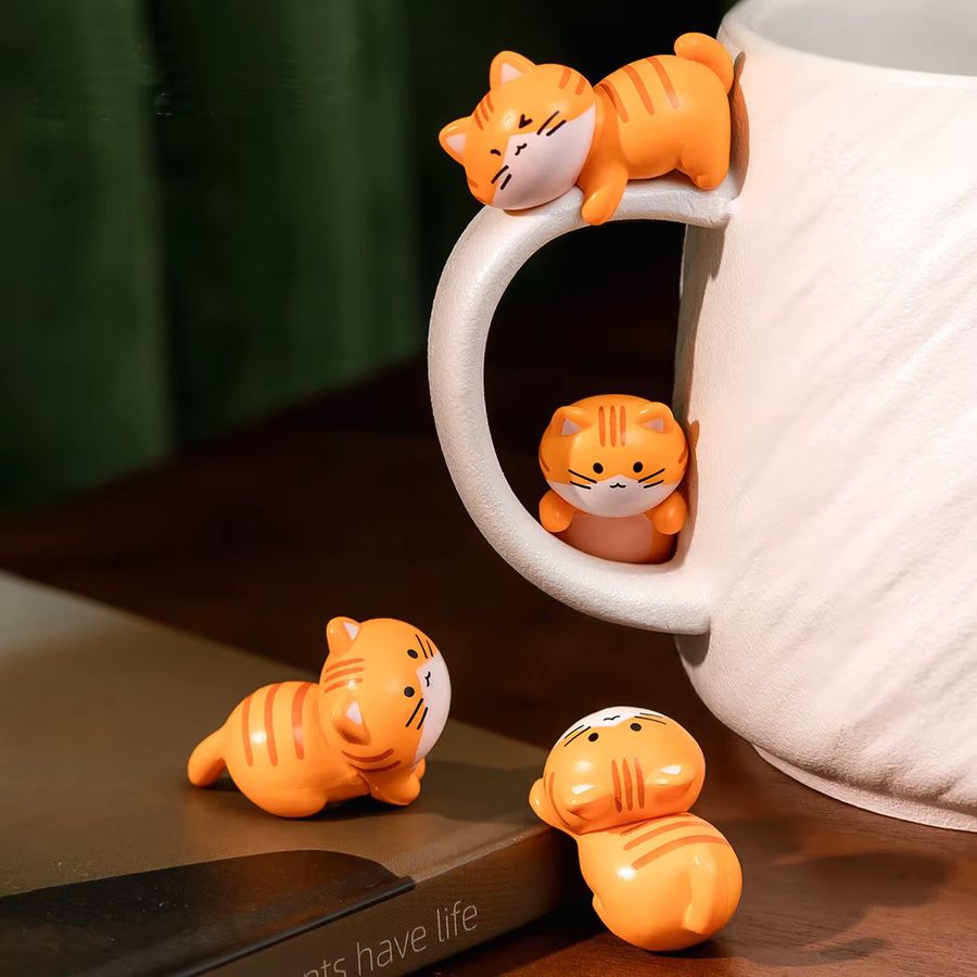 8er Set Kawaii Katzen Miniaturen für Mikro-Landschaften, Desktop- und Bonsai-Dekoration - Bild 2