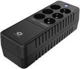 Conceptronic Zeus 05E USV Unterbrechungsfreie Stromversorgung in Schwarz mit 650 VA, 360 Watt und 6 Ausgangsanschlüssen sowie Ethernet/LAN-Anschluss - Bild 1