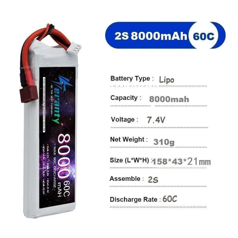 TERANTY Lipo Batterie für RC Modell Spielzeug Flugzeug Boote Autos, Akku - Bild 1