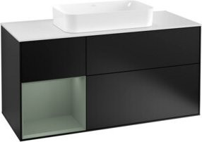 V&B Waschtischunterschrank Finion mit Wandbeleuchtung, Blau lackiert, Breite: 120 cm, Tiefe: 50,1 cm, Höhe: 50,1 cm - Bild 1