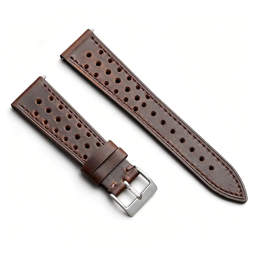 Uhrenarmband Leder, Braun, Vintage, Unisex - Bild 4