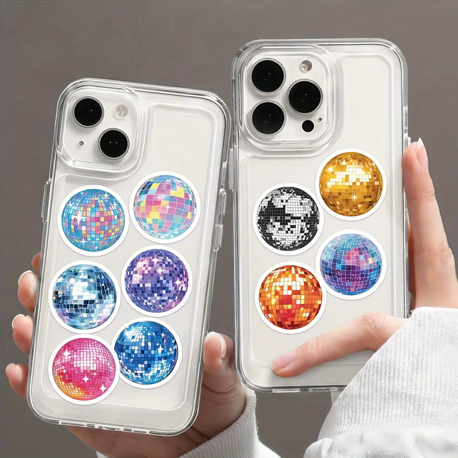 500 Stück Retro Disco-Kugel Aufkleber in Multicolour, glänzende selbstklebende Sticker für Party-Dekoration, Schreibwaren und als Belohnung für Schüler - Bild 3