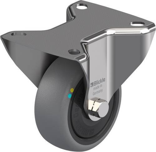 Blickle Bockrolle BX-TPA 80KFD-ELS in Schwarz-Grau aus Edelstahl mit 80mm Rad-Durchmesser und 65kg Tragfähigkeit - Bild 1