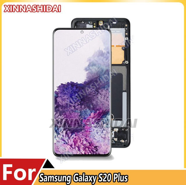 Samsung OLED-Display mit Rahmen für Galaxy S20 Plus S20+ G985F/DS G986B in Schwarz - Bild 1