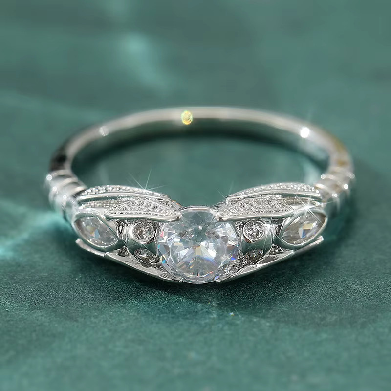YoYo Ring, versilbert, Libellenmuster, Zirkonia, Damen - Bild 2