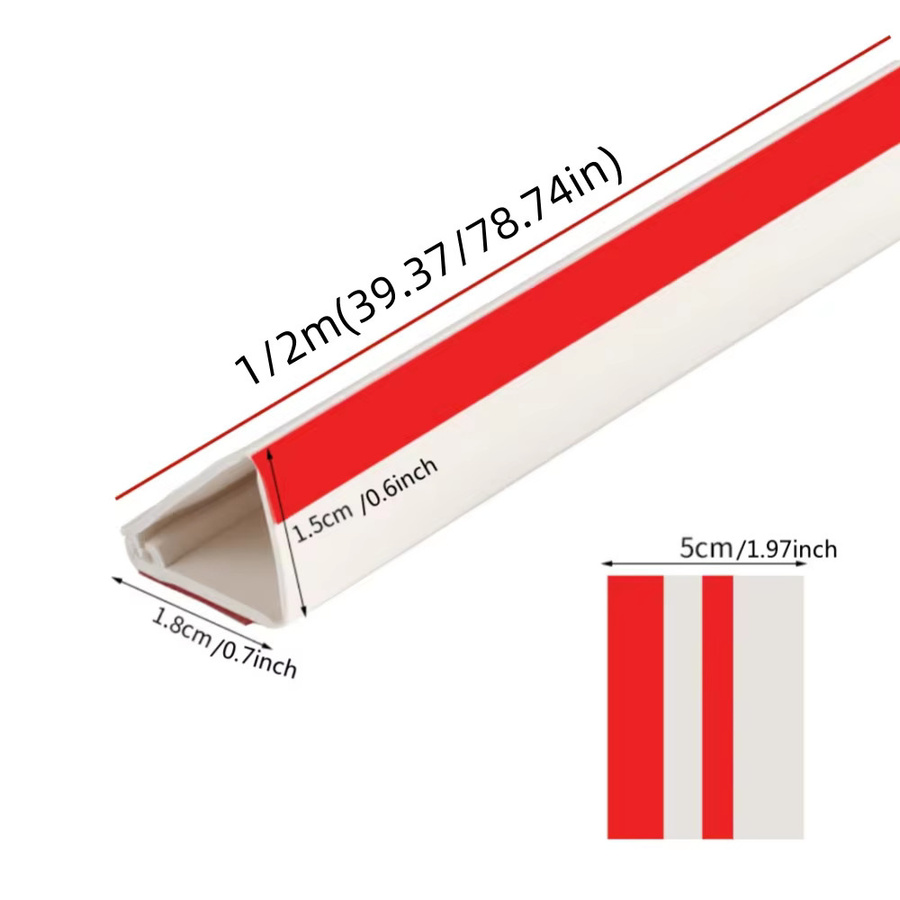 Bodenkabelschutz aus PVC in Grau, 0,5 m Kabelabdeckung für Büro und Zuhause - Bild 2