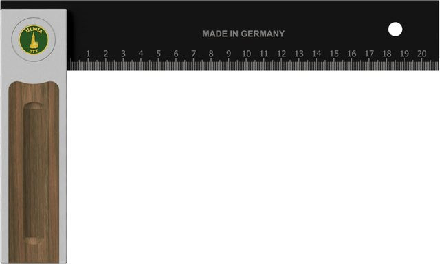 Ulmia Präzisionswinkel Alu-Line mit Präzisionsjustierschraube, Schwarz, 25 cm - Bild 1