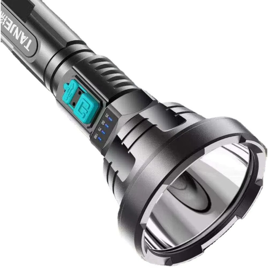 Taktische wiederaufladbare LED-Taschenlampe aus Metall in Schwarz für Heim und Outdoor - Bild 5